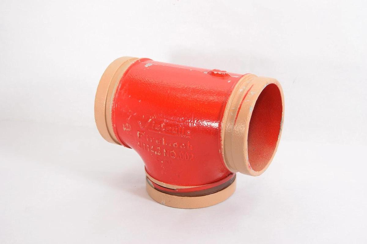 (NEW) VICTAULIC 4/114.3 No. 002 C-E=4.00 IN 4" FireLock Straight Grooved Tee