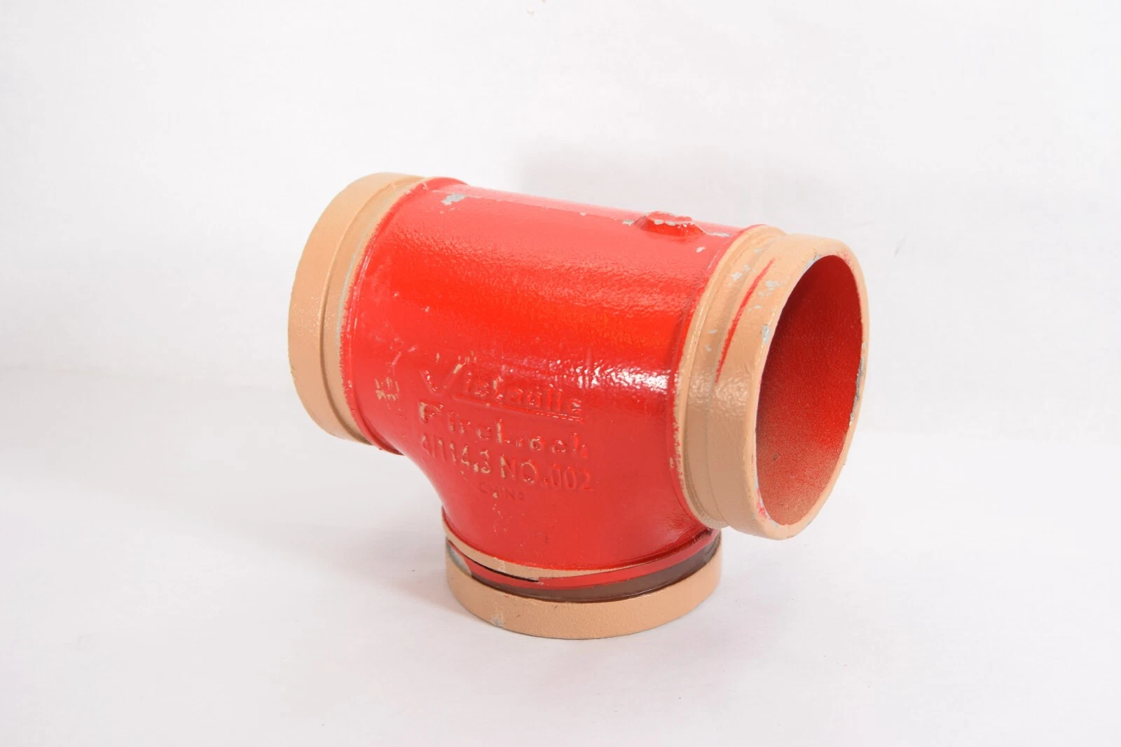 (NEW) VICTAULIC 4/114.3 No. 002 C-E=4.00 IN 4" FireLock Straight Grooved Tee