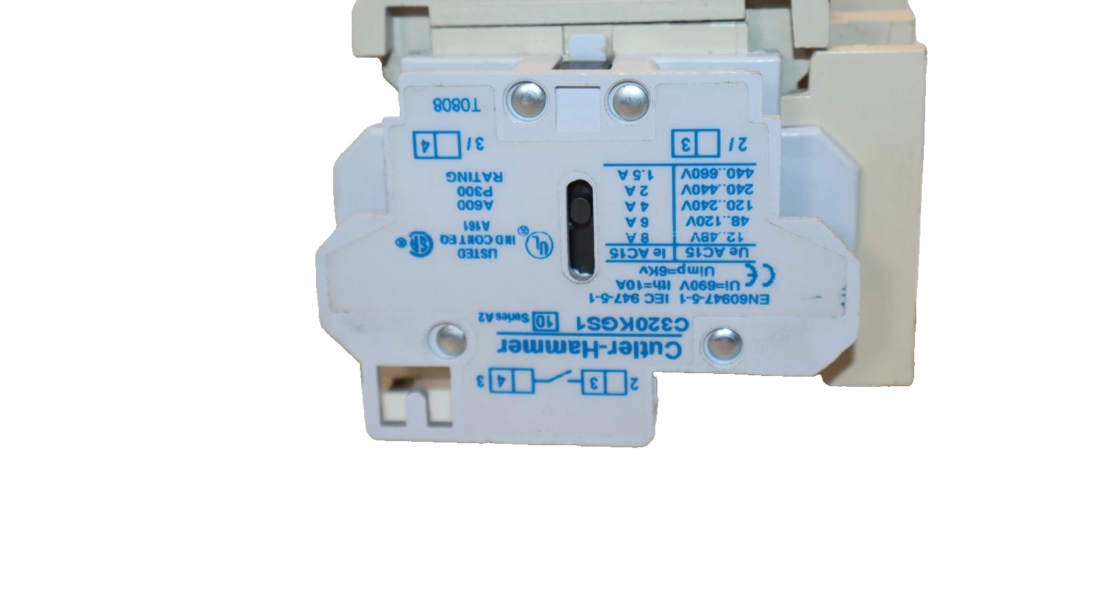 Used Cutler Hammer Lighting Contactor Ser B1 60A Amp CN35GN4 W/ C320KGS1 & T0808 120V