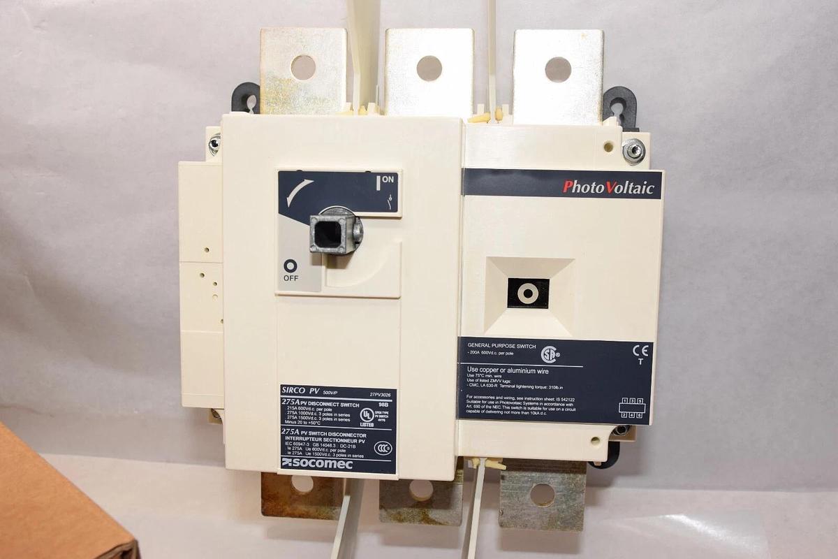 Socomec Sirco PV 500v/p 3x275A PV Disconnect Load Break Switch 27PV3026 NEW