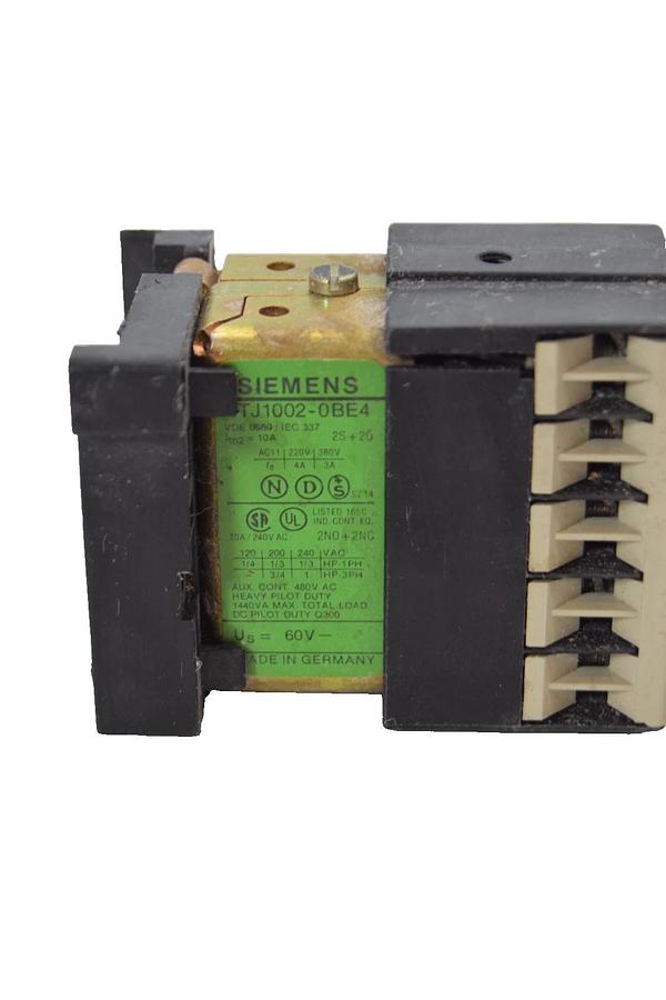 Used Siemens Control Relay 3TJ1002-0BE4 10A 240Vac (Lot of 3)