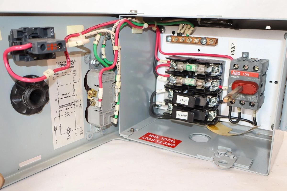 Used DAYKIN OMDGTA-03 1500Va 480V 3.2A 1PH Transformer Disconnect