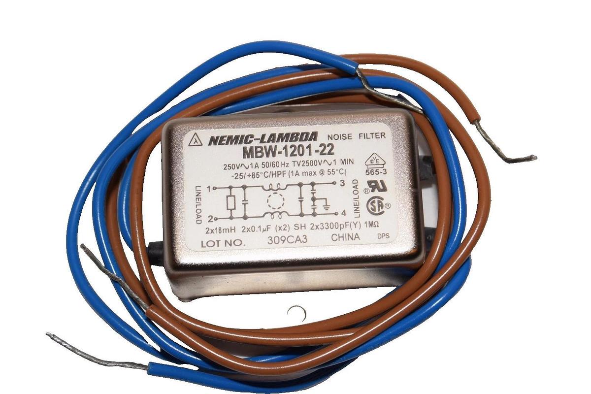 Used Nemic-Lambda MBW-1201-22 250V 50/60Hz Noise Filter (New)