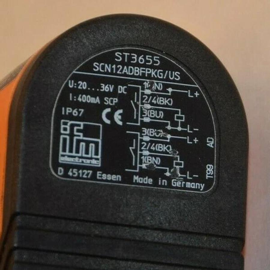 Used EFECTOR SCN12ADBFPKG/US ST3655 20-36Vdc 400mA Flow Monitor Switch