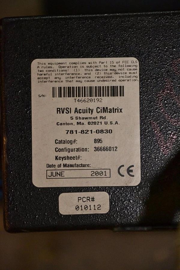 Used RVSI Acuity CiMatrix 895  36666012 010112 controller power supply