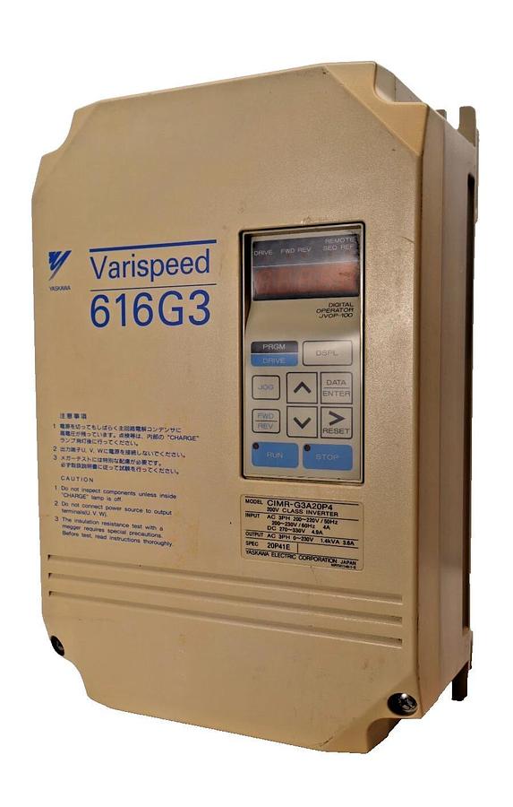 Used Yaskawa Varispeed 616G3 AC Drive 200v Class Inverter CIMR-G3A20P4 1.4kVA 3ph