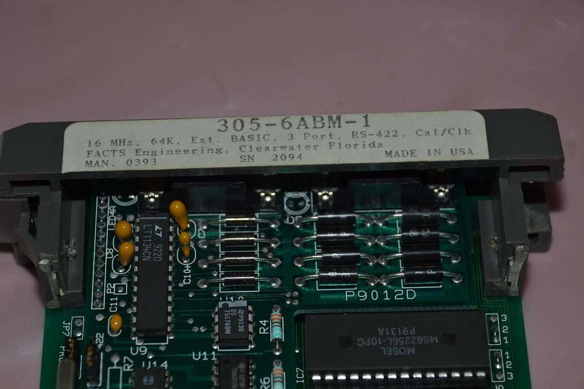 Used FACTS ENGINEERING PLC CARD 305-6ABM-1 ASCII/BASIC EXTENDED MODULE