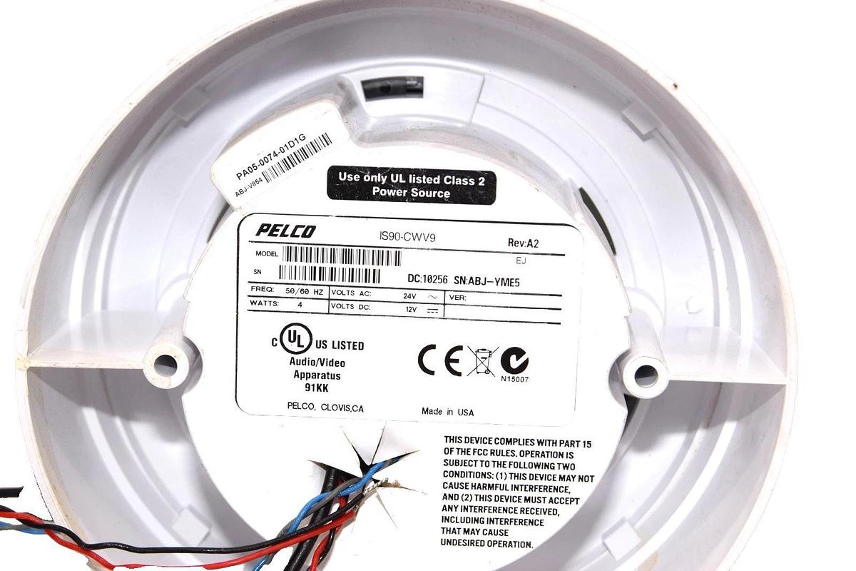 Used Pelco IS90-CWV9 , 1S90CWV9 3.0-9.5mm Dome Security Camera , White