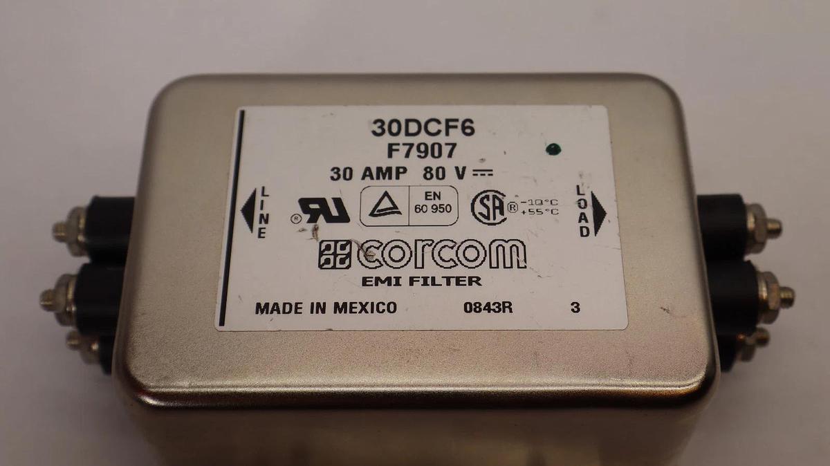 Corcom Power Line Filter 30DCF6 F7907 30 AMP 30A 80V EMI Filter (NOS)