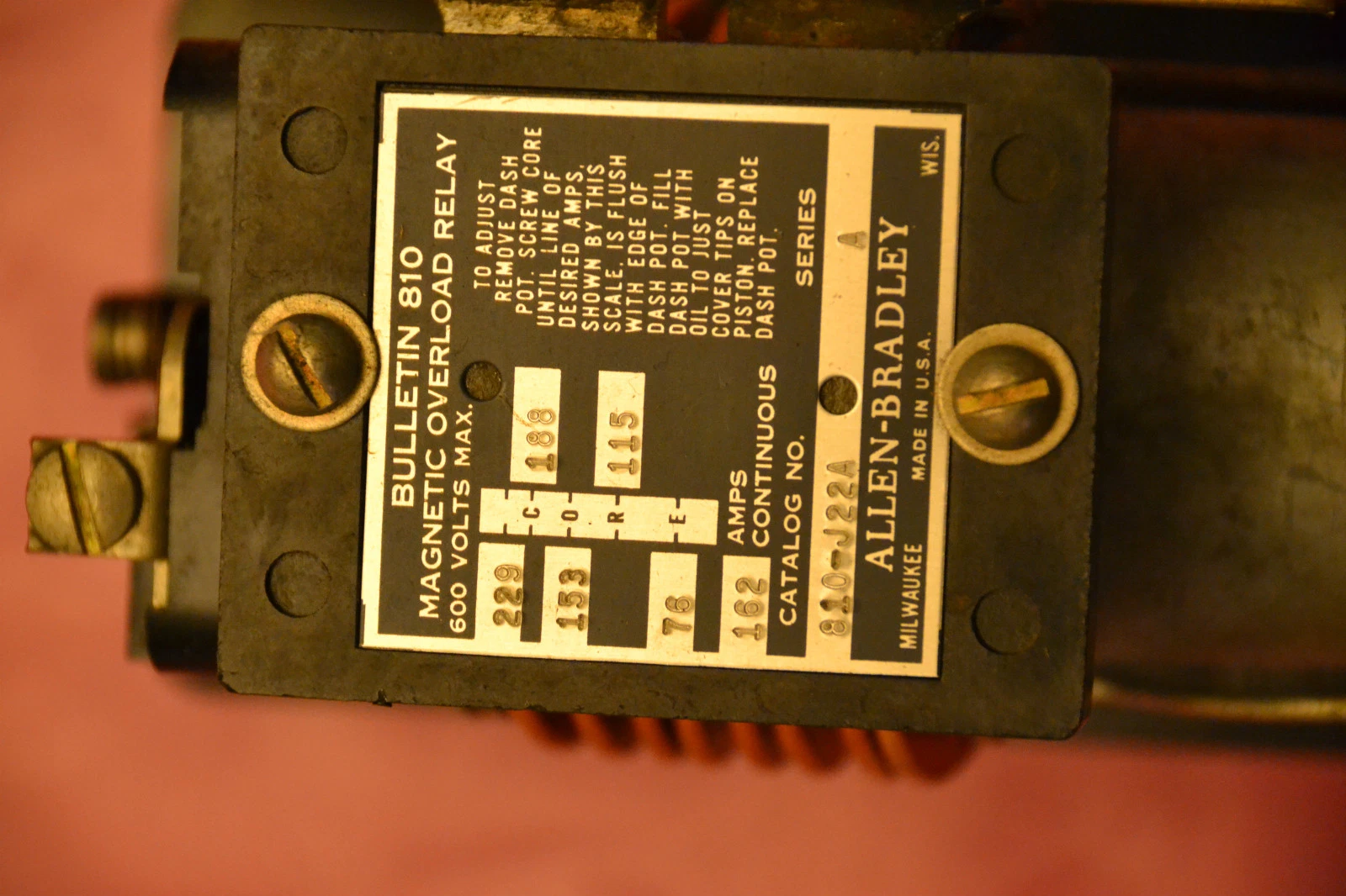 Allen Bradley Overload Relay 810-J22A 810J22A 810 600V 600 V 162A 162 A
