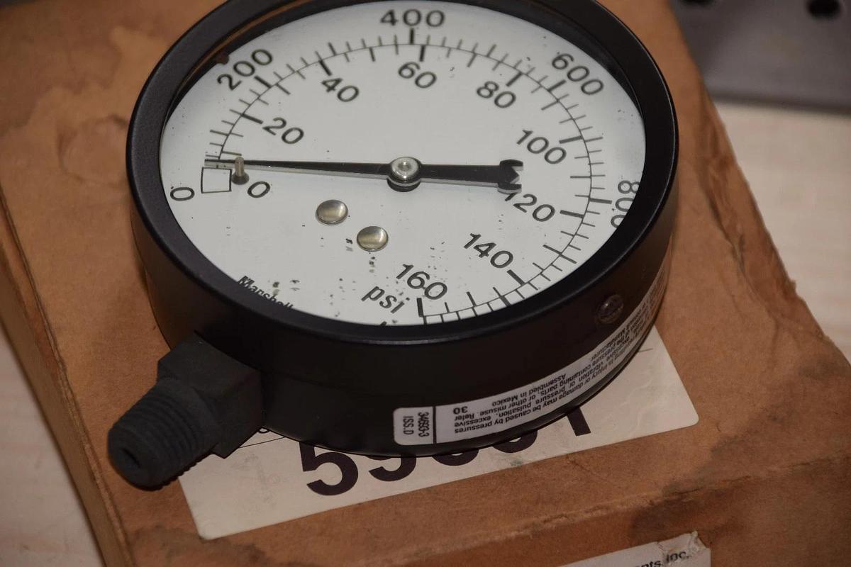 MARSHALL TOWN G23868 3.5" 0-160psi 1/4" 0-1100kPa INDUSTRIAL PRESSURE GAUGE NEW