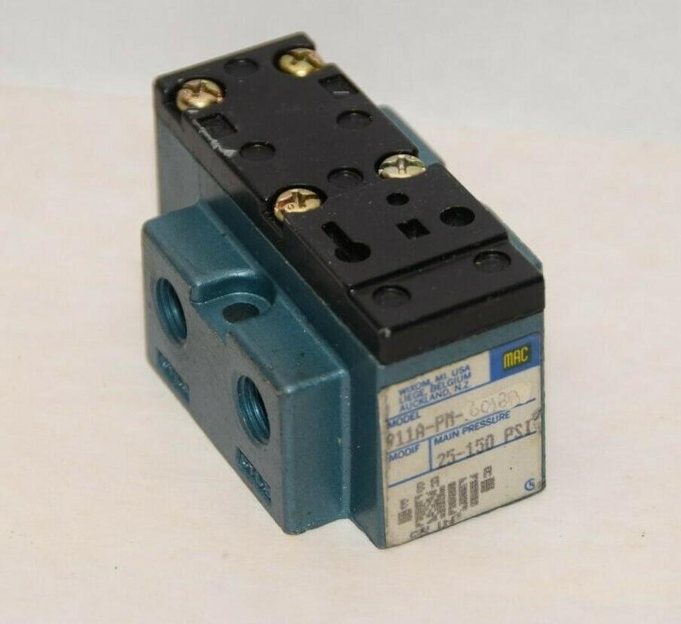 (NEW) MAC VALVES 911A-PM-601BA 25-150psi Solenoid Valve