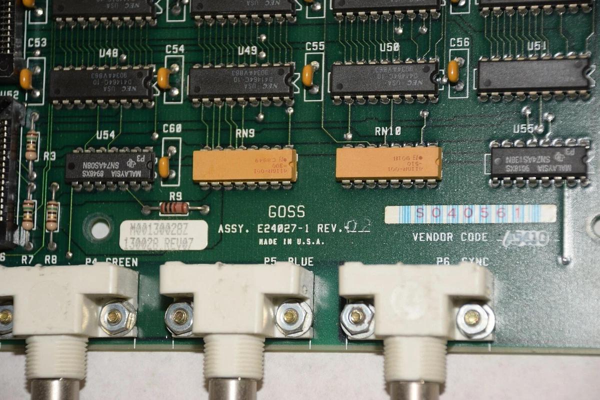 Used GOSS E24027-1 E240271 REV 2 GRAPHIC CONTROLLER VIDEO BOARD