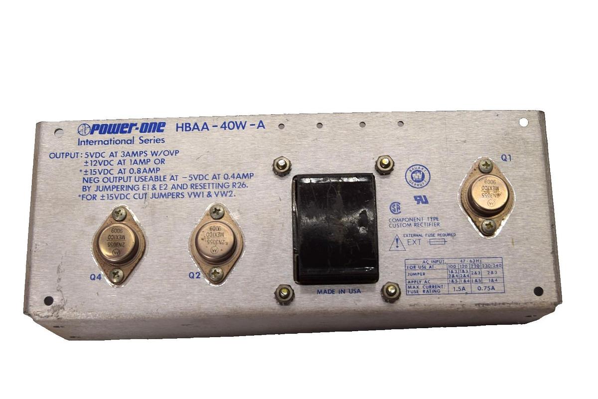 Used Power-One Power Supply HBAA-40W-A International Series HBAA40WA (New)