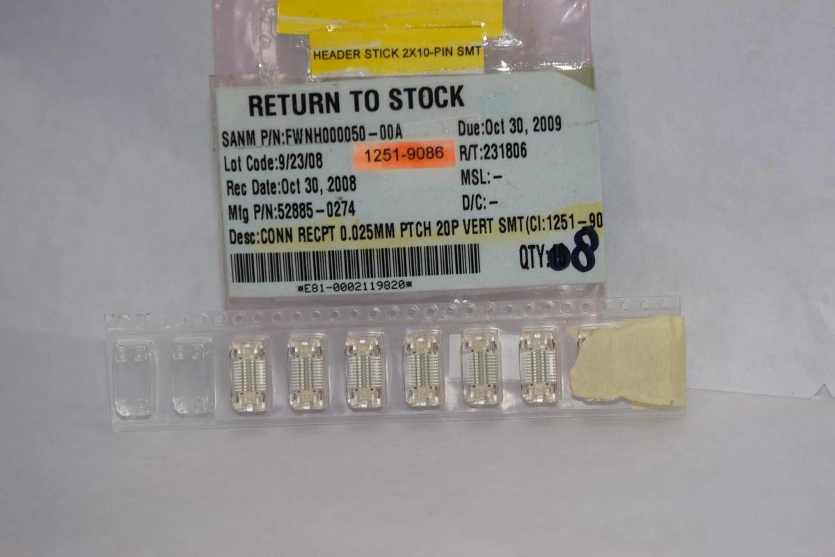 (NEW -Lot 8) 52885-0274 0.025mm Pitch 20P Vert SMT Connector RCPT
