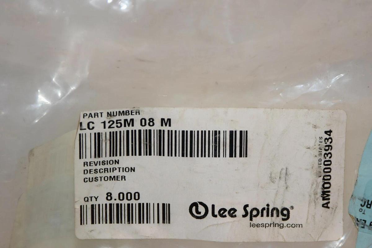 (NEW - LOT OF 8) LEE SPRING LC125M08M LC-125M-08M Compression Spring