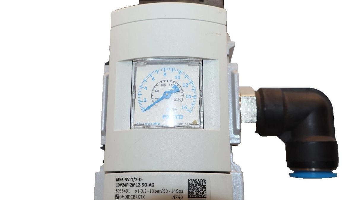 FESTO MS6-SV-1/2-D-10V24P-2M12-SO-AG Soft Start/Quick Exhaust Valve (NOS)