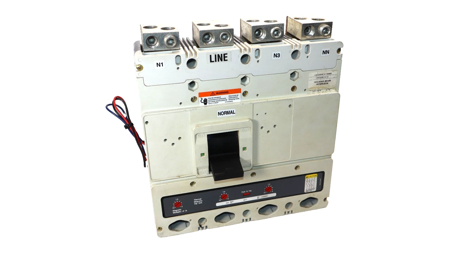 Used Cutler Hammer Breaker 400A Molded Case 4P 1493D84G16 A1L4LPK A3X4PK Trip LT4400T