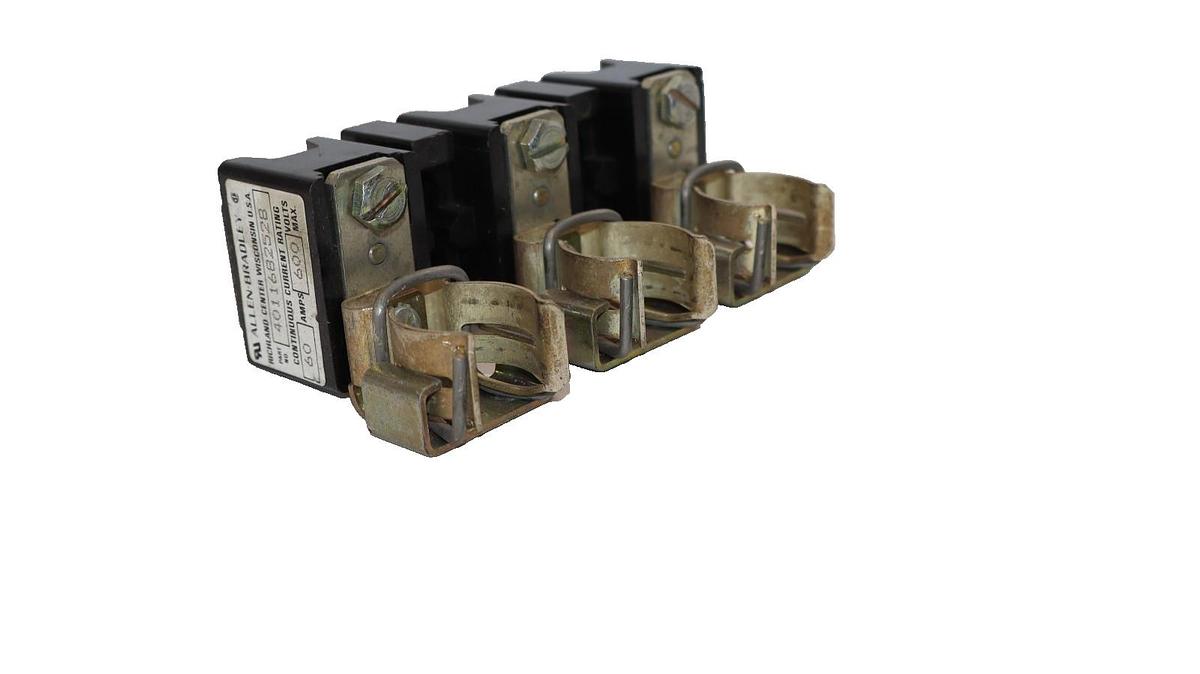 Used Allen Bradley Fuse Clip Holder Unit 60A 600V 4011682528 , Vintage