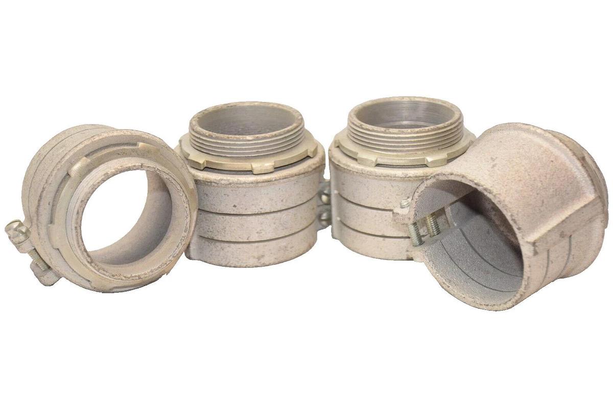 (NEW - Lot of 4) 2" Squeeze Connector Flexible Electrical Conduit Connector