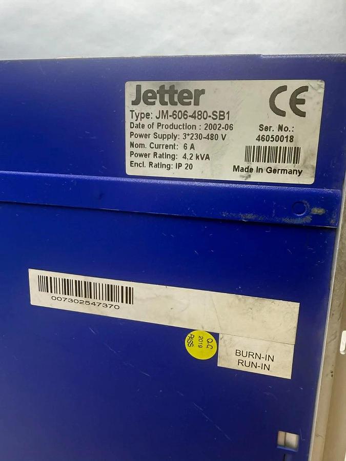 Used Jetter Servo Drive JetMove 600 JM-606-480-SB1 JM606480SB1 3ph 230-480v  4.2kva