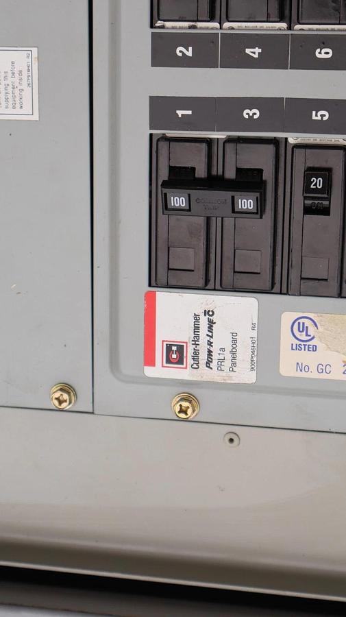 Used Cutler-Hammer Panelboard Pow-R-Line PRL1a 1ph 100a in Stahlin N30206HWT Enclosur