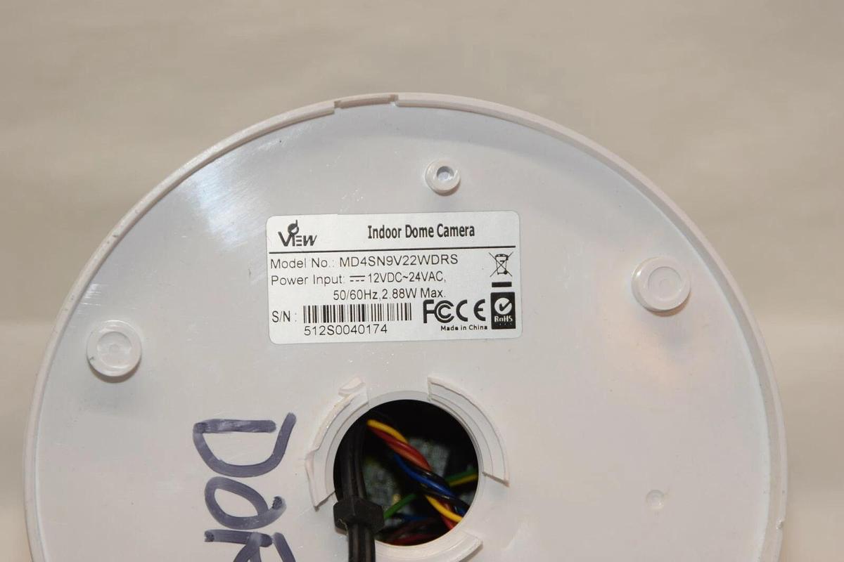 Used VIEW MD4SN9V22WDRS 12Vdc 24Vac Indoor Dome Security Camera