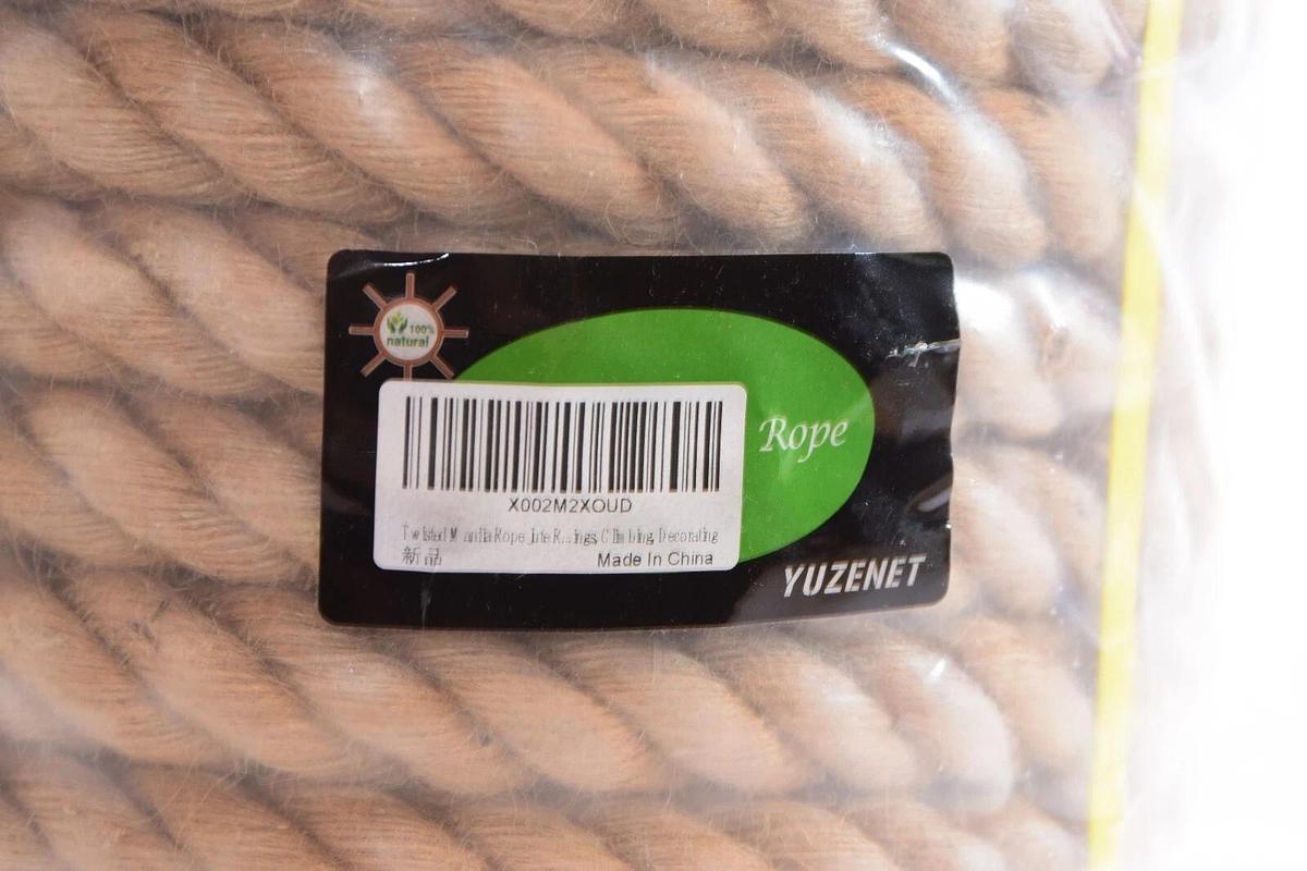 (NEW) YUZENET 1-1/2" x 85' Twisted Manila Rope Juet Rope