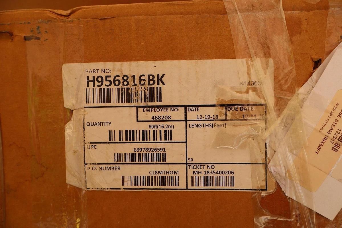 EATON 50' Hydraulic Hose 1" H956816BK 250 High Temp Steam Hose (NEW)