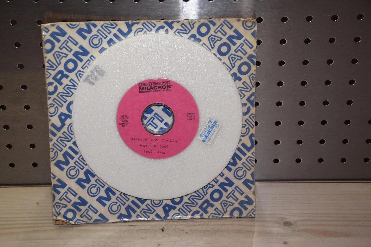 Cincinnati Milacron 9A46-J6-VRW, 36021-JKM Grinding Wheel  7 x 1/4 x 1-1/4 NOS