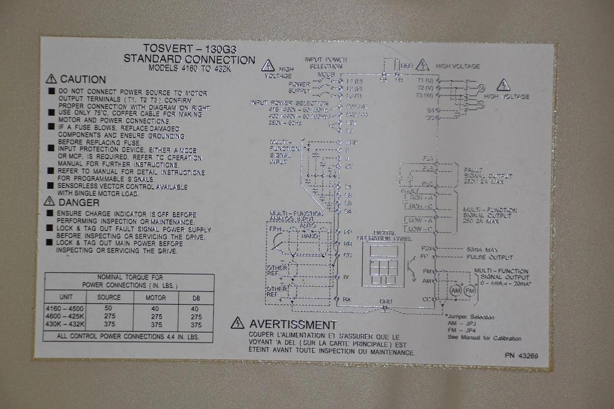 Used TOSHIBA VT130G3U-4330 VT130G3U4330 30HP 33KVA 460V  Transistor Inverter