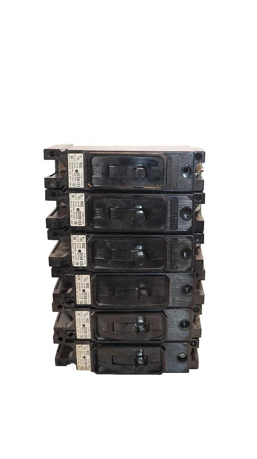 Used Siemens I-T-E Circuit Breaker 20A 20 Amp EE1-B020 120V EE1B020 (Lot of 6)