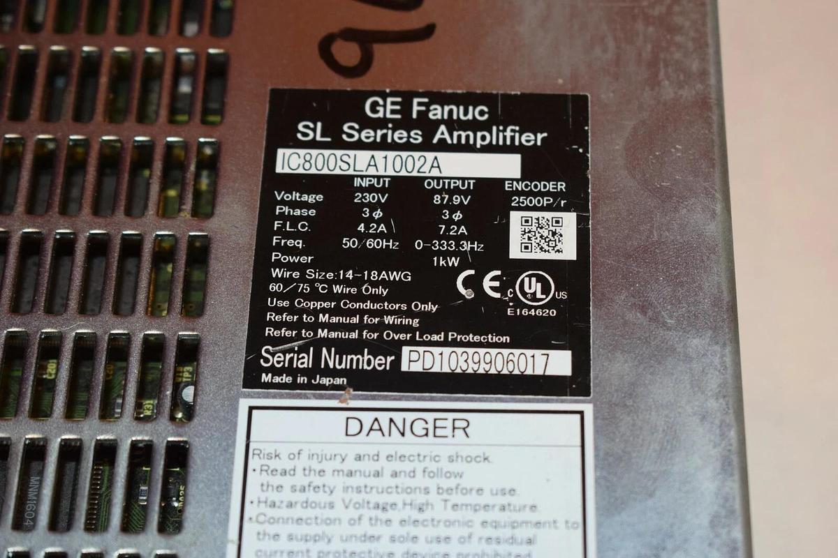 Used FANUC IC800SLA1002A  SL series Amplifier  Ge Fanuc 1000W 230V servo