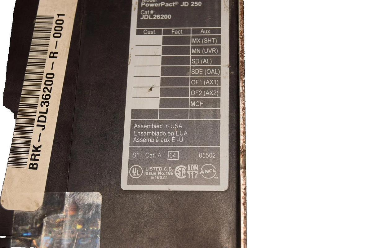Used Square D Circuit Breaker 200A JDL26200 200 Amp JD 250 3P