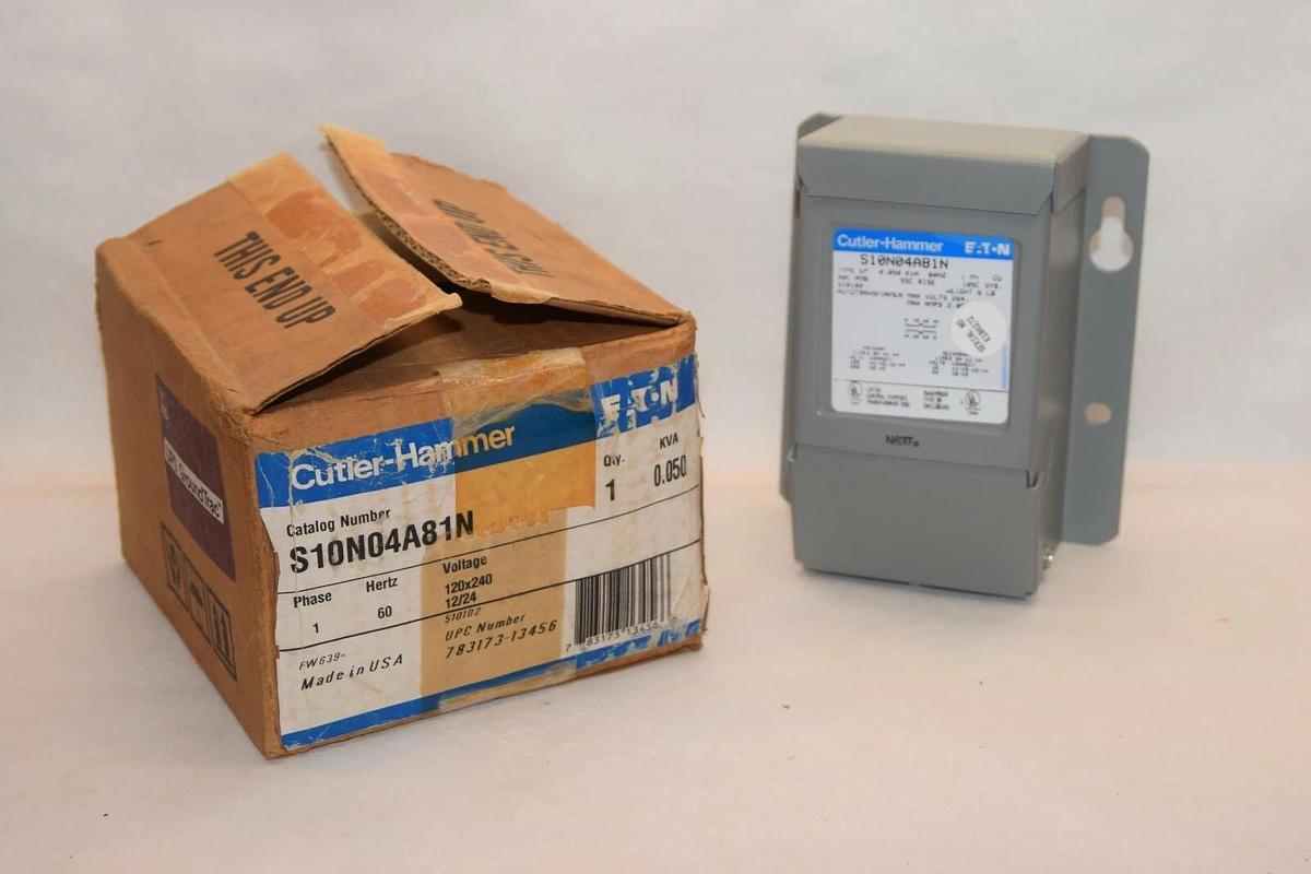 (NEW) EATON CUTLER HAMMER S10N04A81N 1 Phase .050kva 120/240V Transformer