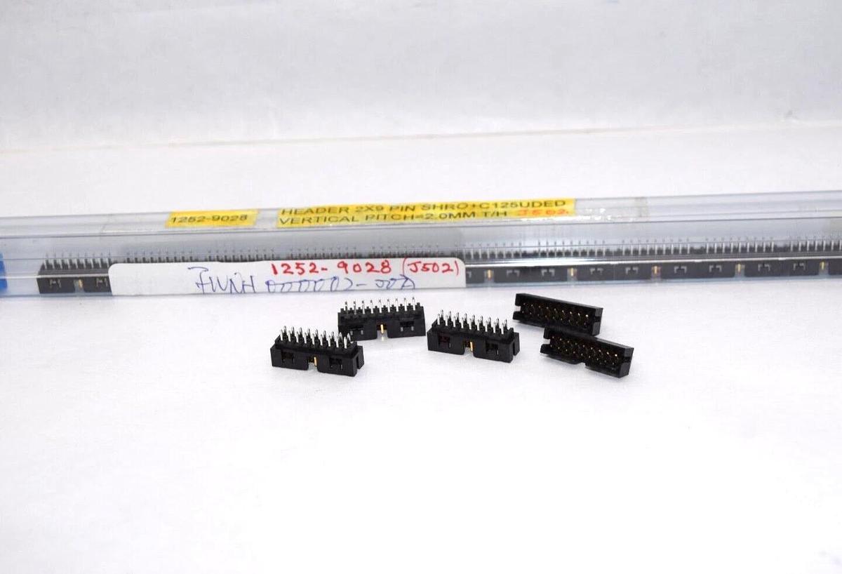 (NEW Lot 16) TYCO 1252-9028 Header 2 x 9 2x9 18 Pin Vertical Connector 2mm pitch