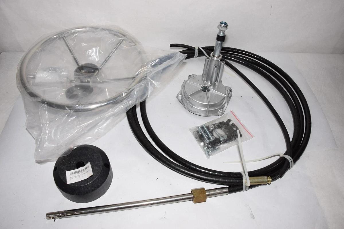 (NEW) R RUR Quick Connect Rotary Steering Systems W/Stainless Steering Wheel 16'