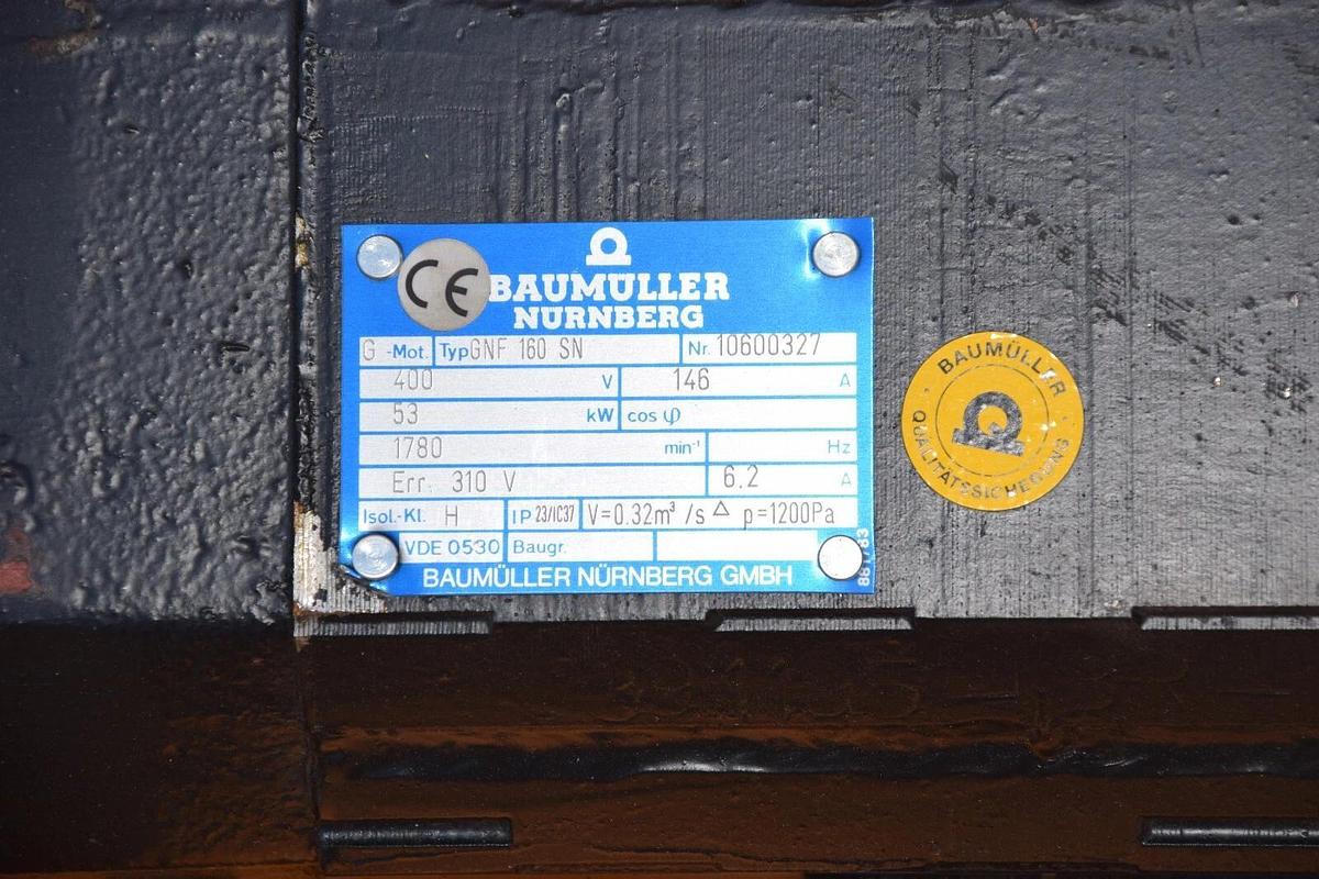 Baumuller Nurnberg G Motor GNF160SN GNF 160 10600327 SN 400v 53kW 146A *Refurb*