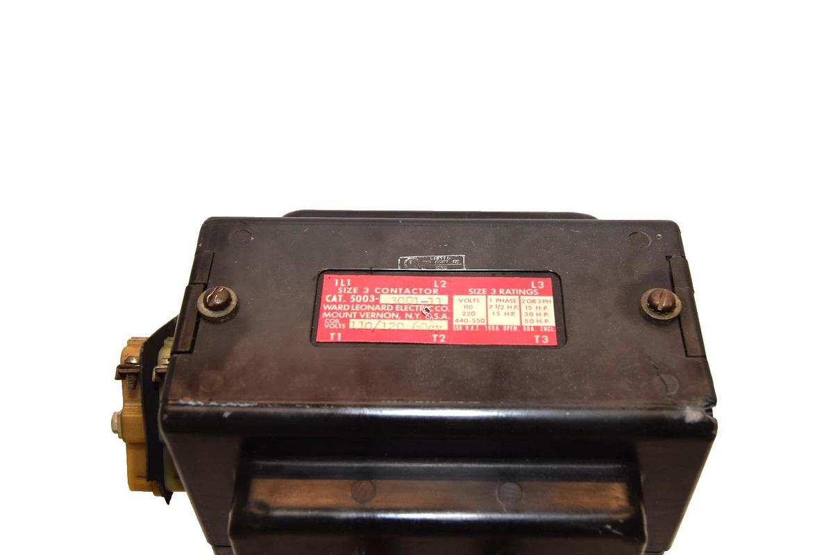 Used Ward Leonard Electric 5003-3001-11 , 5003300111 Size 3 110/120V Coil Contactor