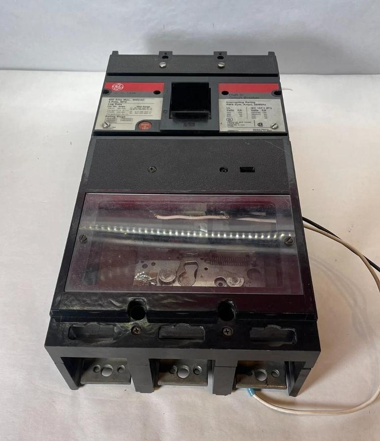 Used General Electric GE TJL6S 600A 600 Amp Hight IC Breaker 3p  NO RMS9 Progr, AS-IS