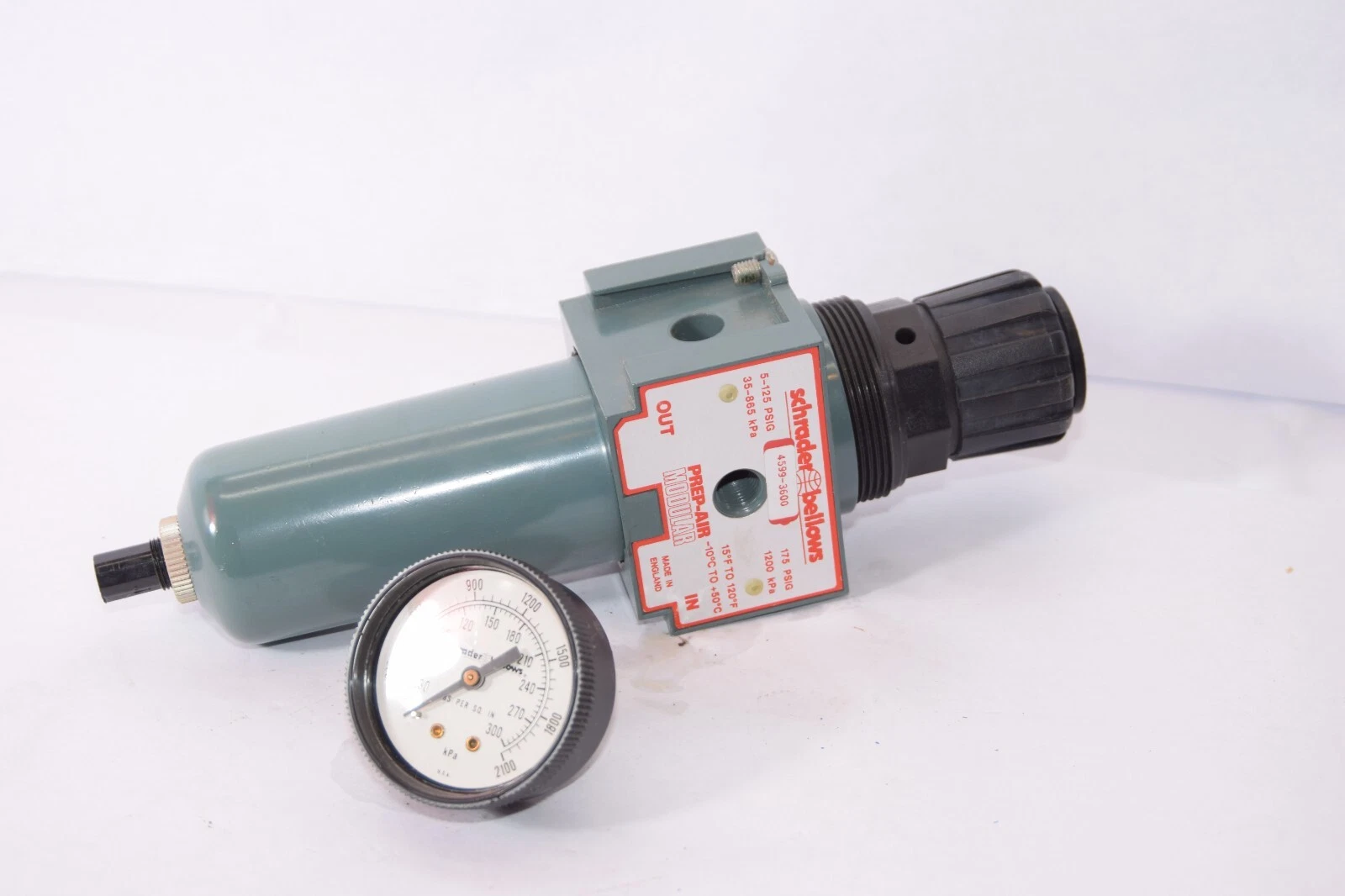 (NEW) SCHRADER BELLOWS 4599-3600 5-125psig Prep-Air Modular Lubricator *Dent*