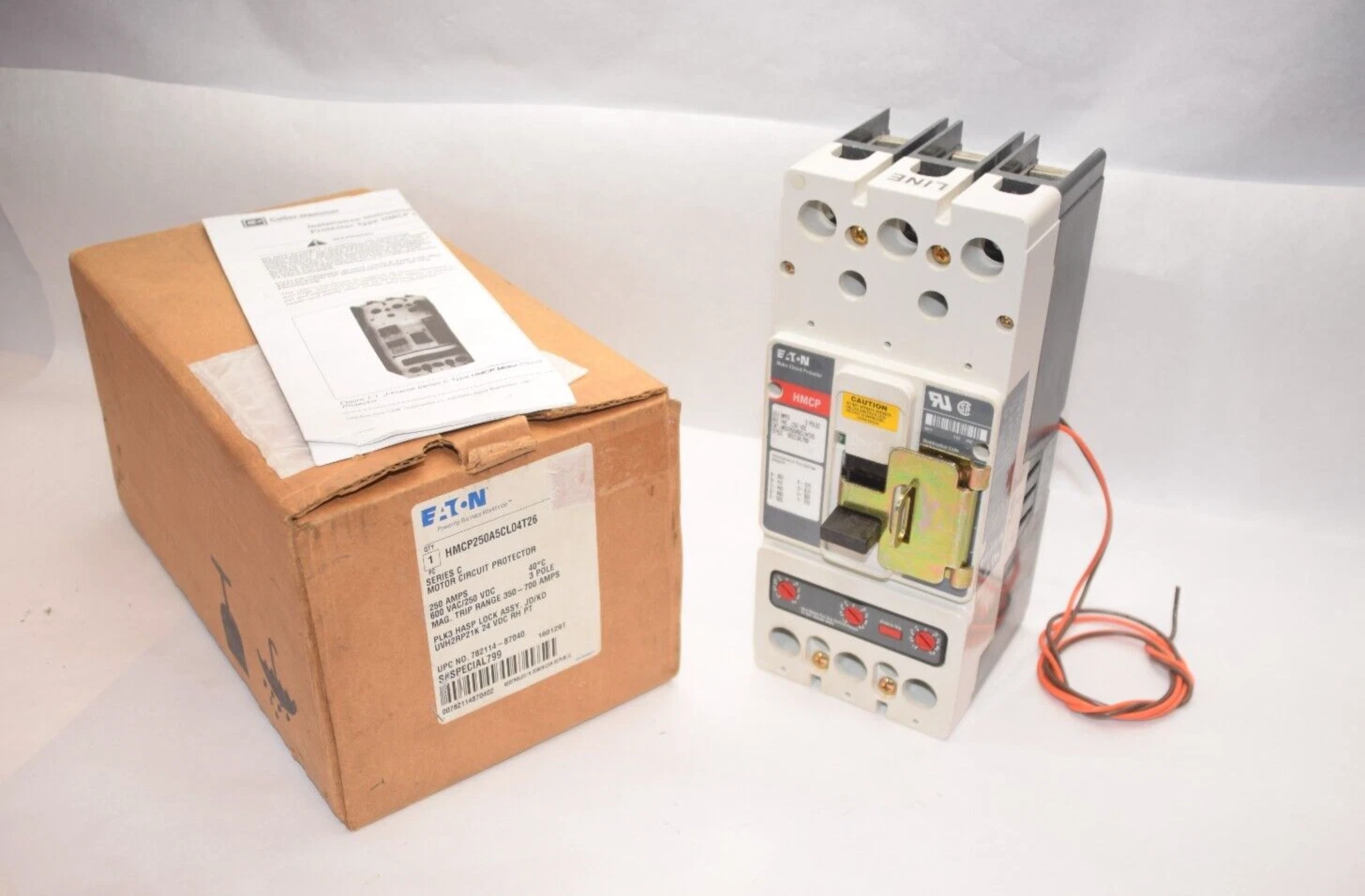 (NEW) EATON HMCP250A5CL04T26 250A 250 Amp 3P Series C Circuit Breaker