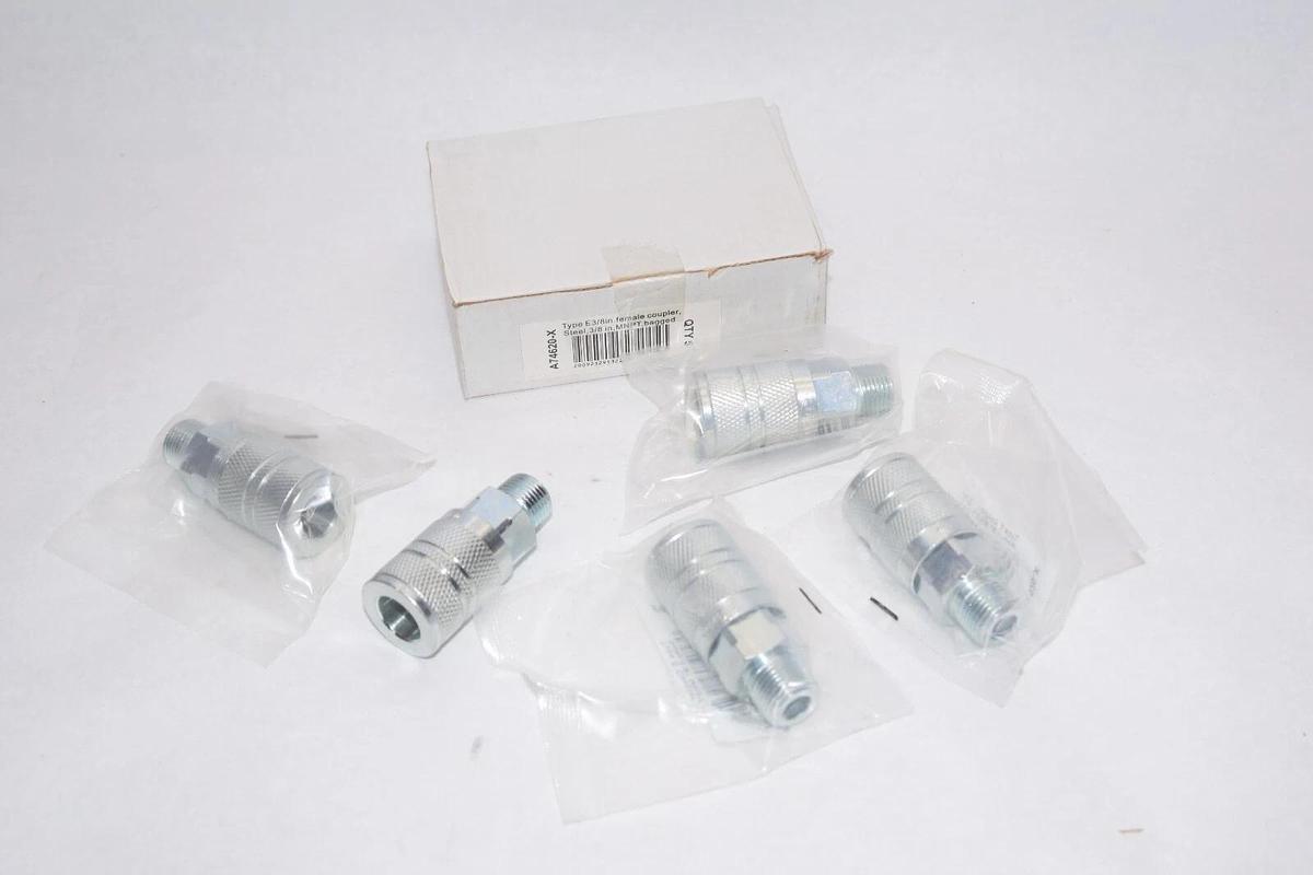 (NEW - Box of 5) LEGACY A74620-X Type E 3/8" MNPT Steel Female Coupler