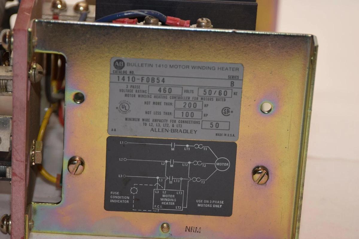 (NEW) ALLEN BRADLEY 1410-F0B54 Series B 460V 100-200Hp 3PH Motor Winding Heater