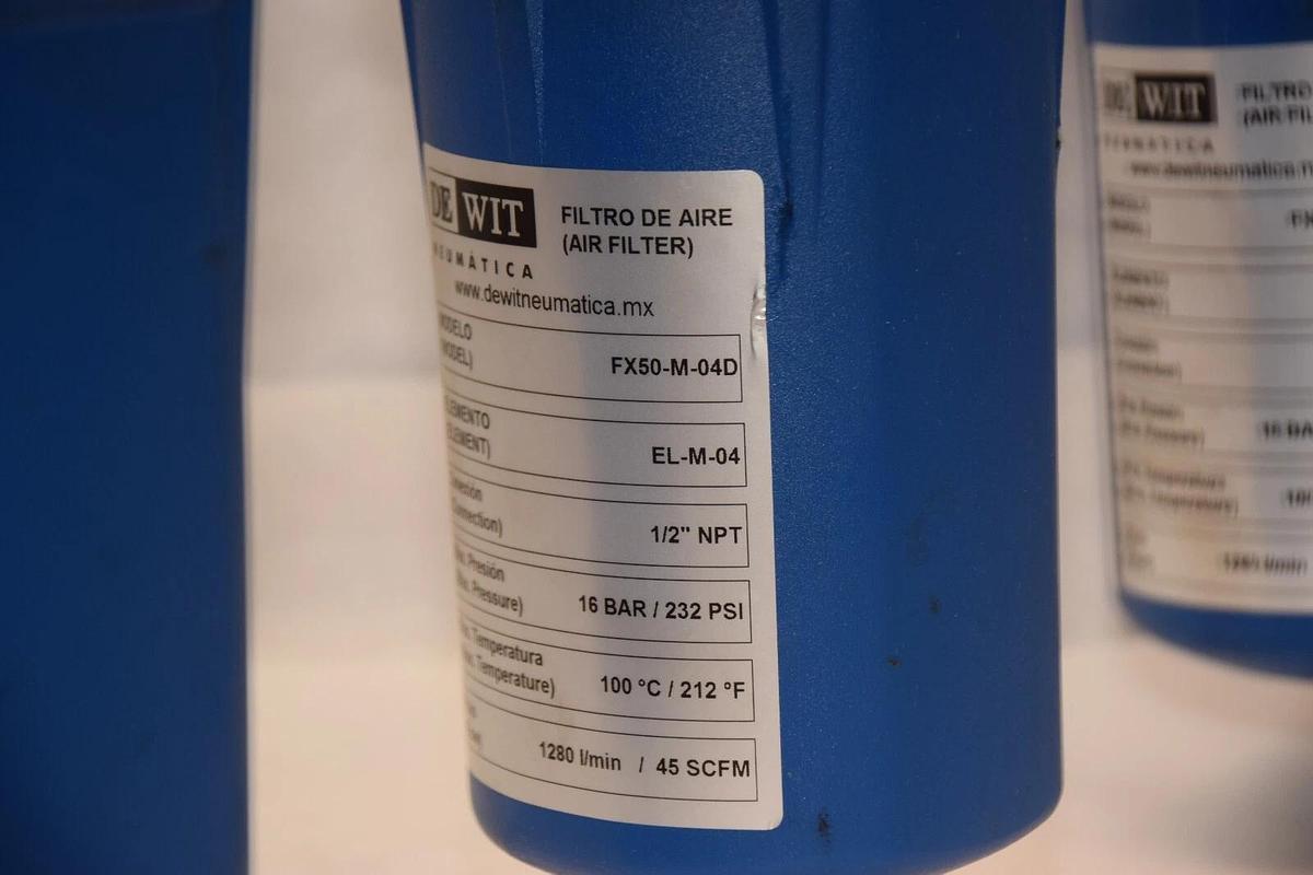 Used DEWIT NEUMATICA FX50-P-04D , FX50-M-04D , FX50-H-04D Air Filter Assembly