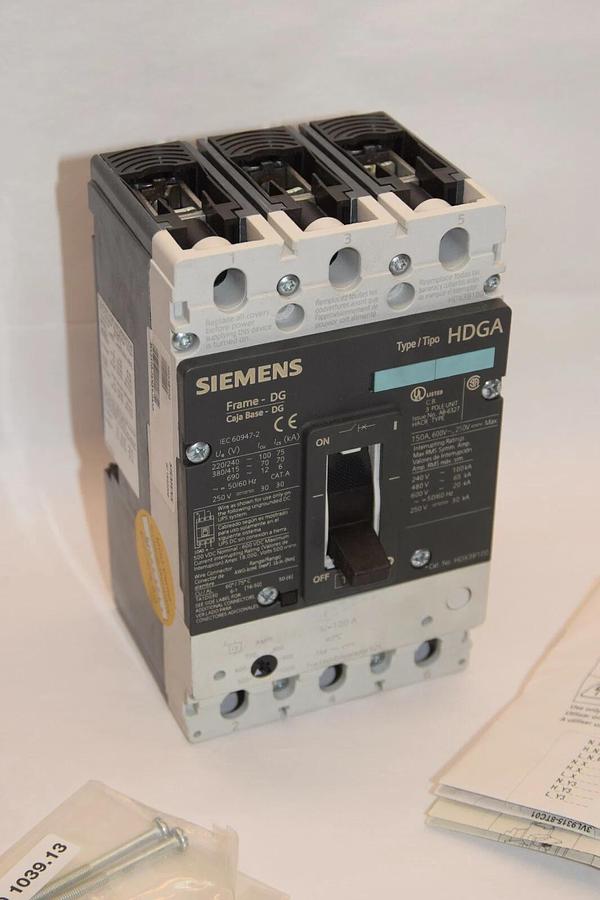 SIEMENS HDX3B100 CIRCUIT BREAKER 600V 100 Amp 3P 100A 100A HDGA (NEW)