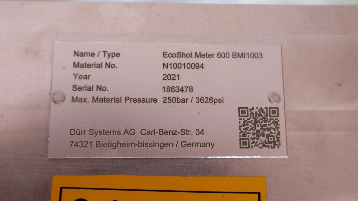 Durr EcoShot Meter Dosing Meter Pump 600 BMI1003 (NEW, take out READ)