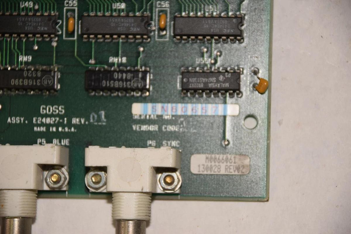 Used GOSS E24027-1 E240271 REV 1 GRAPHIC CONTROLLER VIDEO BOARD