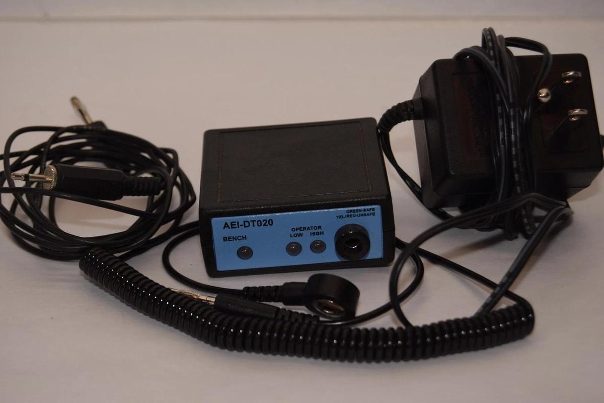 Used ARATRON AEI-DT020 Dual Threshold ESD Monitor + 12V DC Adaptor For Anti-Static