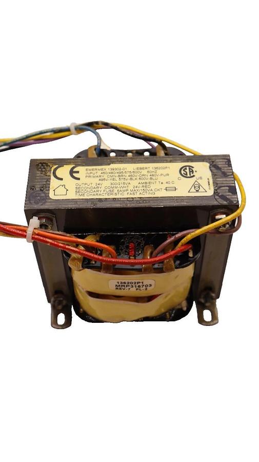 Used EMERMEX / LIEBERT 139302-01 , 136202P1 , EM-6 24V Coil Transformer